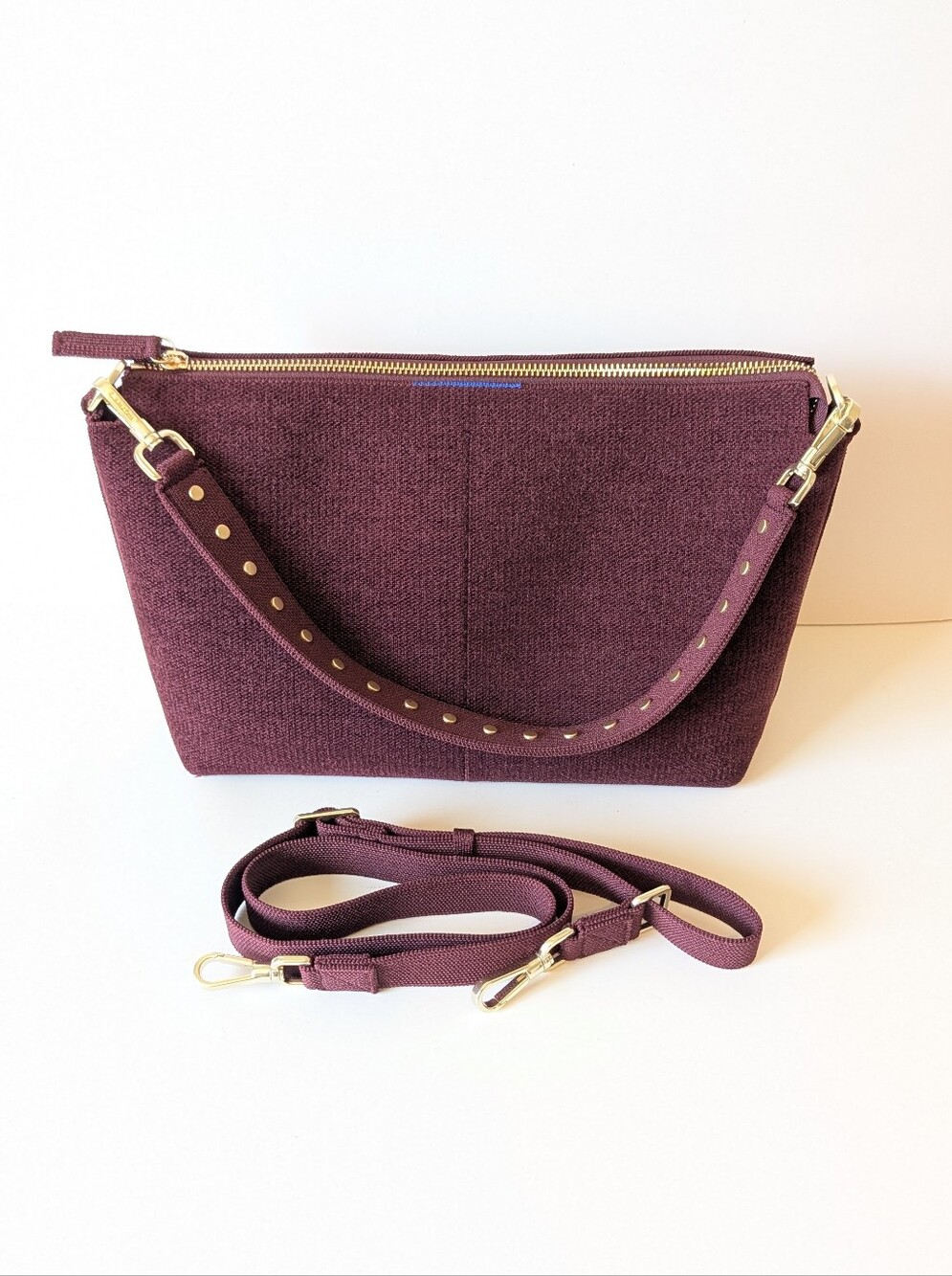 Rothy's ReVelvet Studded The Daily Crossbody in Syrah Burgundy